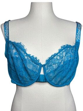 Victoria's Secret NWT Fabulous Blue Very Sexy Rhinestone Unlined Demi Lace Bra